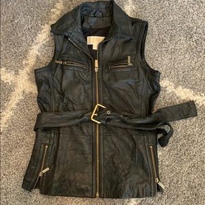 Black leather vest